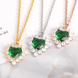Zircon Love Heart Pendants Necklace For Women Lucky Charm