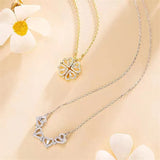 Zircon Clover Necklace Heart Pendant Chain Wedding Jewelry
