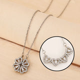 Zircon Clover Necklace Heart Pendant Chain Wedding Jewelry