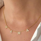Zircon Name Necklace Stainless Steel Personalized Jewelry Chocker