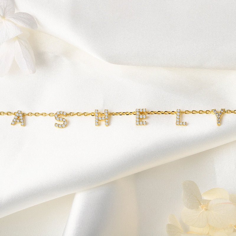 Zircon Name Necklace Stainless Steel Personalized Jewelry Chocker