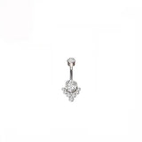 Zircon Opal Belly Button Ring G23 Titanium Square Navel Piercing Jewelry