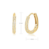 Zircon Oval Hoop Earrings Stainless Steel Wedding Jewelry