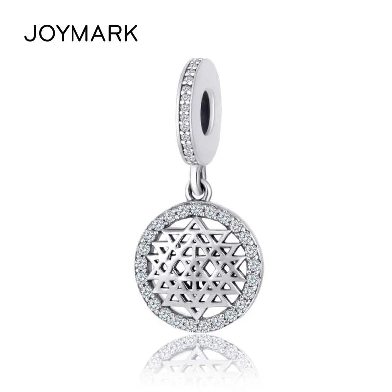 Sterling Silver Mesh Pendant Zircon Pave Charm Bead