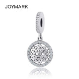 Sterling Silver Mesh Pendant Zircon Pave Charm Bead
