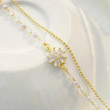Zircon Pearl Double Layer Crystal Flower Bracelet