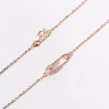 Zircon Pin Pendant Necklace Hollow Out 3 Collarbone Chain Gift Jewelry