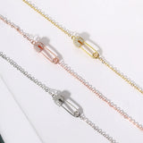 Zircon Pin Pendant Necklace Hollow Out 3 Collarbone Chain Gift Jewelry