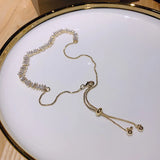 Zircon Pulling Adjustable Diamond Net Red Necklace Choker Clavicle