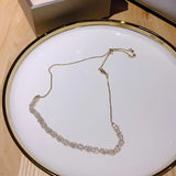 Zircon Pulling Adjustable Diamond Net Red Necklace Choker Clavicle