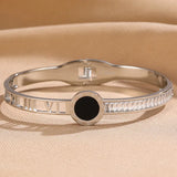 Zircon Roman Numerals Bracelet Women Stainless Steel Jewelry