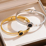 Zircon Roman Numerals Bracelet Women Stainless Steel Jewelry