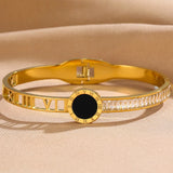 Zircon Roman Numerals Bracelet Women Stainless Steel Jewelry