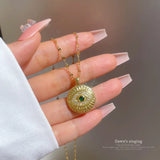 Zircon Evil Eye Necklace Stainless Steel Wedding Jewelry