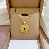 Zircon Evil Eye Necklace Stainless Steel Wedding Jewelry