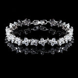 Zircon S925 Sterling Silver Bracelet Sapphire Emerald Gemstone Bangle