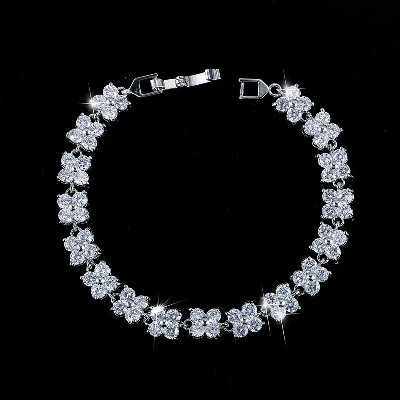 Zircon S925 Sterling Silver Bracelet Sapphire Emerald Gemstone Bangle