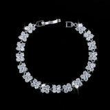 Zircon S925 Sterling Silver Bracelet Sapphire Emerald Gemstone Bangle