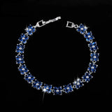 Zircon S925 Sterling Silver Bracelet Sapphire Emerald Gemstone Bangle