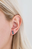 Zircon Stone Cat Earrings 925 Sterling Silver Purple Small Fine Jewelry