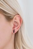 Zircon Stone Cat Earrings 925 Sterling Silver Purple Small Fine Jewelry