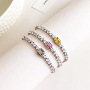 Zircon Tennis Bracelet CZ Charm Wedding Party Jewelry