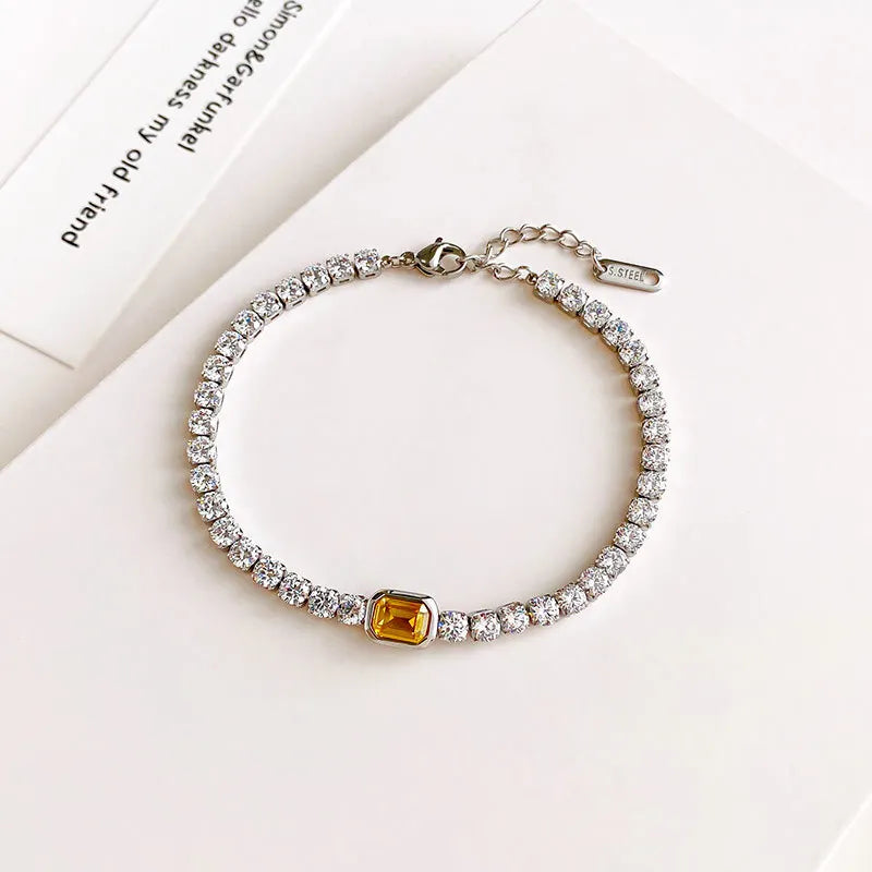 Zircon Tennis Bracelet CZ Charm Wedding Party Jewelry