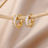 Zircon Triangle Earrings Stainless Steel Piercing Hoop Earring