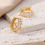 Zircon Triangle Earrings Stainless Steel Piercing Hoop Earring