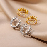 Zircon Triangle Earrings Stainless Steel Piercing Hoop Earring