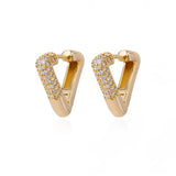 Zircon Triangle Earrings Stainless Steel Piercing Hoop Earring