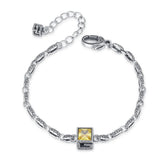 Vintage Thai Silver Zircon Crystal Bracelet