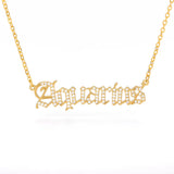 Zircon Zodiac Necklace Constellation Crystal Letter Jewelry Chain Choker