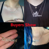 Zircon Zodiac Necklace Constellation Crystal Letter Jewelry Chain Choker