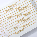 Zircon Zodiac Necklace Constellation Crystal Letter Jewelry Chain Choker
