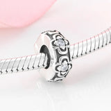 Zircon Inlaid Silver Beaded Bracelet DIY Accessories