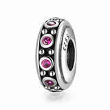 Zircon Inlaid Silver Beaded Bracelet DIY Accessories