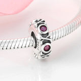 Zircon Inlaid Silver Beaded Bracelet DIY Accessories
