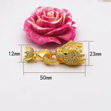 Zircon Leopard Head Buckle Tassel Pendant Bracelet Clasp DIY