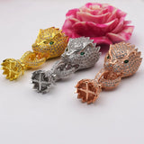 Zircon Leopard Head Buckle Tassel Pendant Bracelet Clasp DIY