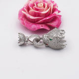 Zircon Leopard Head Buckle Tassel Pendant Bracelet Clasp DIY