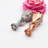 Zircon Leopard Head Buckle Tassel Pendant Bracelet Clasp DIY