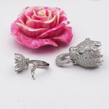 Zircon Leopard Head Buckle Tassel Pendant Bracelet Clasp DIY