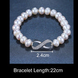 Zircons Silver 8 Shape CZ Shell Pearl Bracelets