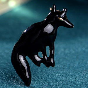 Fox Shape Animal Brooches Christmas Enamel Hijab Scarf Pin