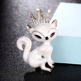 Fox Shape Animal Brooches Christmas Enamel Hijab Scarf Pin