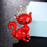 Fox Shape Animal Brooches Christmas Enamel Hijab Scarf Pin