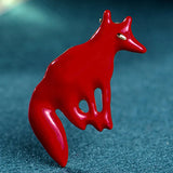 Fox Shape Animal Brooches Christmas Enamel Hijab Scarf Pin