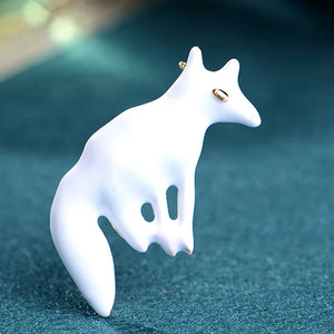 Fox Shape Animal Brooches Christmas Enamel Hijab Scarf Pin