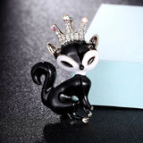 Fox Shape Animal Brooches Christmas Enamel Hijab Scarf Pin